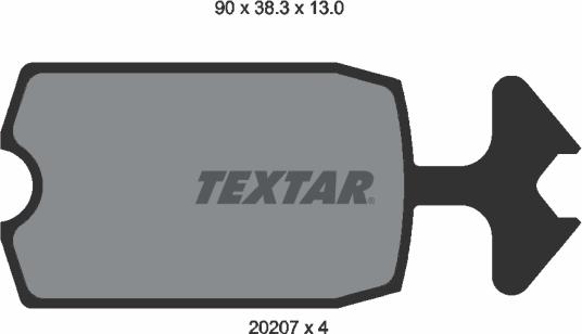 Textar 2020709 - Гальмівні колодки, дискові гальма autozip.com.ua