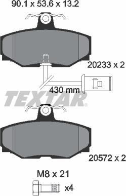 Textar 2023301 - Гальмівні колодки, дискові гальма autozip.com.ua