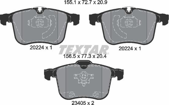 Textar 2022401 - Гальмівні колодки, дискові гальма autozip.com.ua