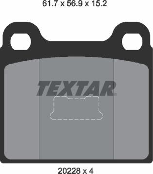 Textar 2022803 - Гальмівні колодки, дискові гальма autozip.com.ua