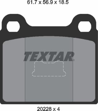 Textar 2022802 - Гальмівні колодки, дискові гальма autozip.com.ua
