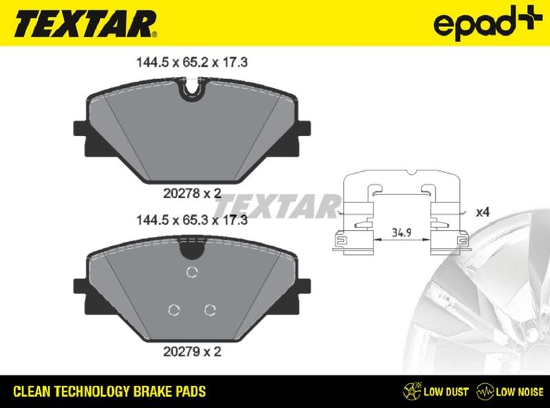 Textar 2027801CP - Гальмівні колодки, дискові гальма autozip.com.ua