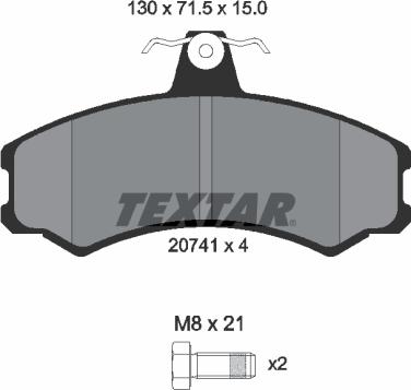 Textar 2074105 - Гальмівні колодки, дискові гальма autozip.com.ua