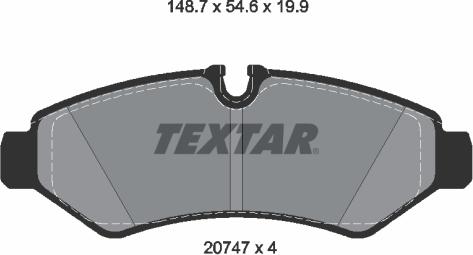 Textar 2074701 - Гальмівні колодки, дискові гальма autozip.com.ua