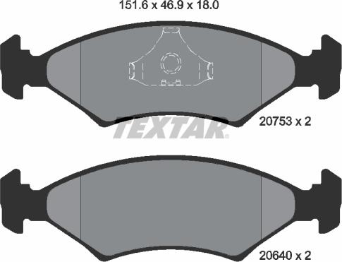 Textar 2075303 - Гальмівні колодки, дискові гальма autozip.com.ua