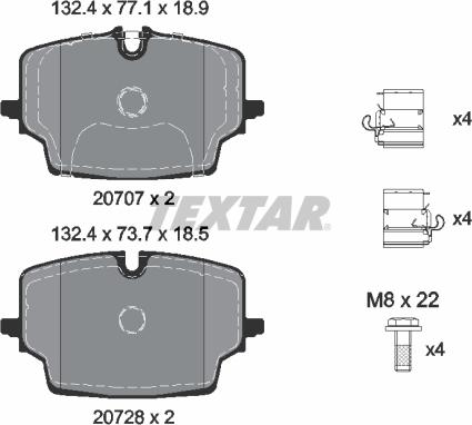 Textar 2070701 - Гальмівні колодки, дискові гальма autozip.com.ua