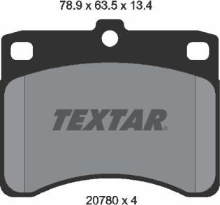 Textar 2078001 - Гальмівні колодки, дискові гальма autozip.com.ua