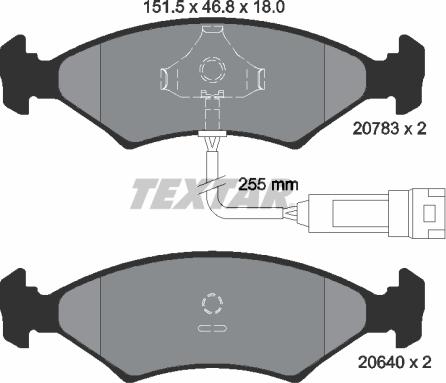 Textar 2078302 - Гальмівні колодки, дискові гальма autozip.com.ua