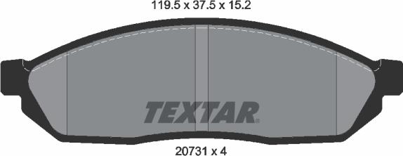 Textar 2073101 - Гальмівні колодки, дискові гальма autozip.com.ua