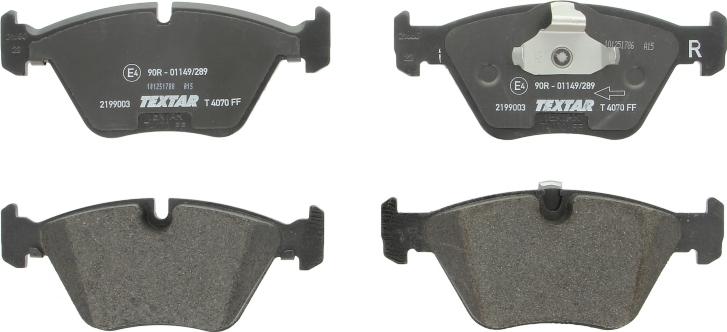 Textar 2199003 - Гальмівні колодки, дискові гальма autozip.com.ua