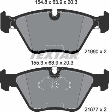 Textar 2199081 - Гальмівні колодки, дискові гальма autozip.com.ua