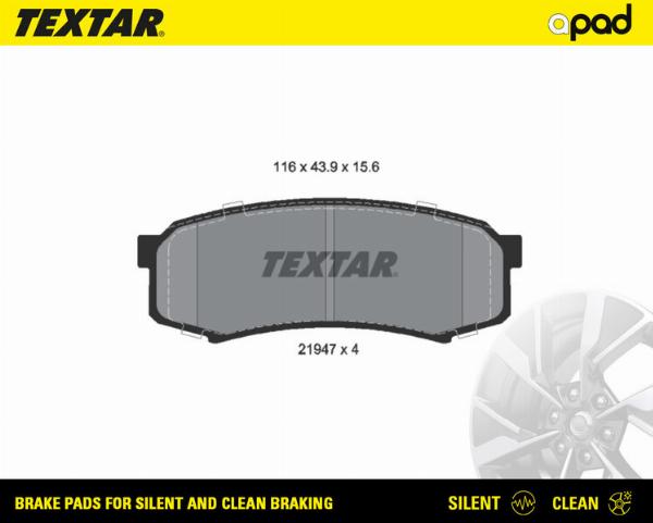 Textar 2194701SC - Гальмівні колодки, дискові гальма autozip.com.ua