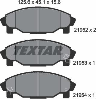 Textar 2195202 - Гальмівні колодки, дискові гальма autozip.com.ua