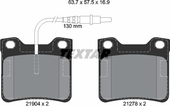 Textar 2190403 - Гальмівні колодки, дискові гальма autozip.com.ua