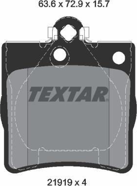 Textar 2191903 - Гальмівні колодки, дискові гальма autozip.com.ua