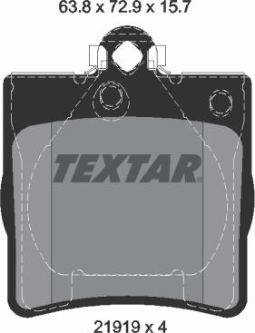 Textar 2191903 - Гальмівні колодки, дискові гальма autozip.com.ua