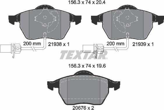 Textar 2193801 - Гальмівні колодки, дискові гальма autozip.com.ua