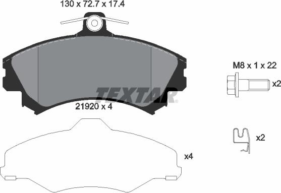 Textar 2192003 - Гальмівні колодки, дискові гальма autozip.com.ua