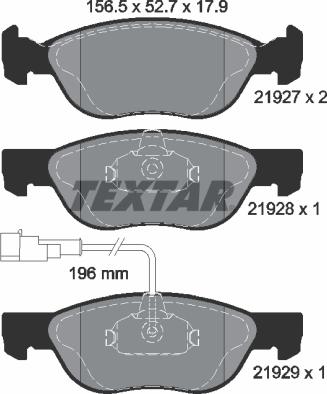 Textar 89012500 - Комплект гальм, дисковий гальмівний механізм autozip.com.ua