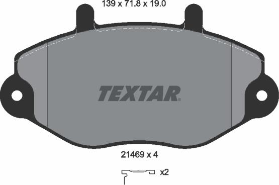 Textar 2146902-0882-00 - Комплект гальм, дисковий гальмівний механізм autozip.com.ua