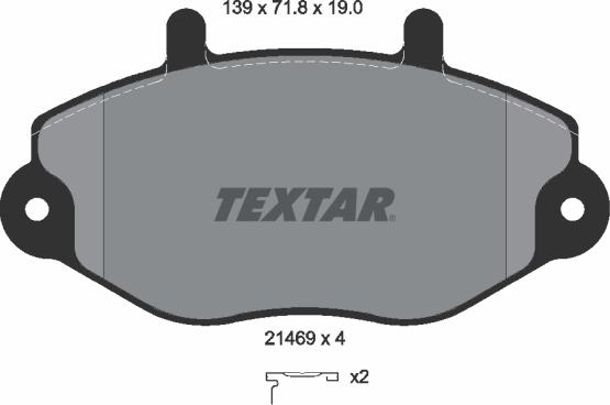 Textar 2146902 - Гальмівні колодки, дискові гальма autozip.com.ua