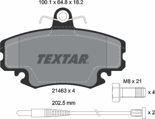 Textar 89002400 - Комплект гальм, дисковий гальмівний механізм autozip.com.ua