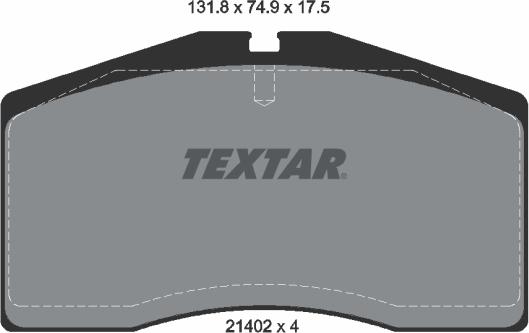 Textar 2140201 - Гальмівні колодки, дискові гальма autozip.com.ua