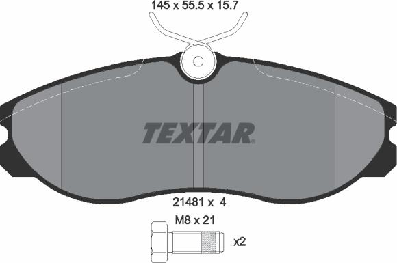 Textar 2148101 - Гальмівні колодки, дискові гальма autozip.com.ua