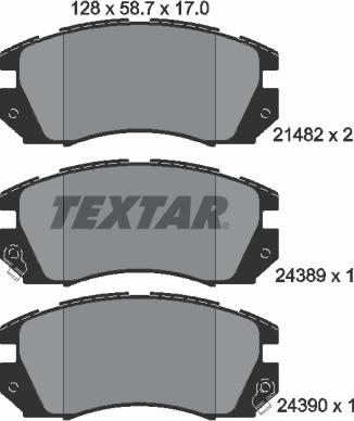 Textar 2148202 - Гальмівні колодки, дискові гальма autozip.com.ua