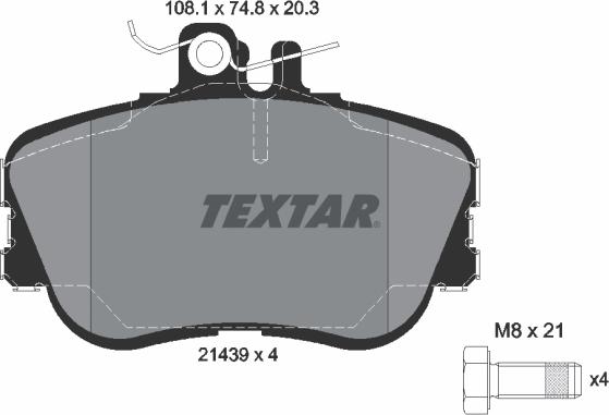 Textar 89010900 - Комплект гальм, дисковий гальмівний механізм autozip.com.ua