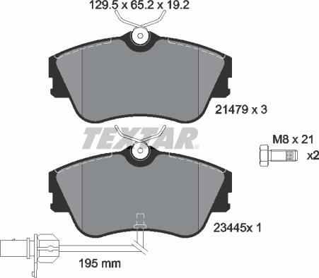 Textar 2147903 - Гальмівні колодки, дискові гальма autozip.com.ua