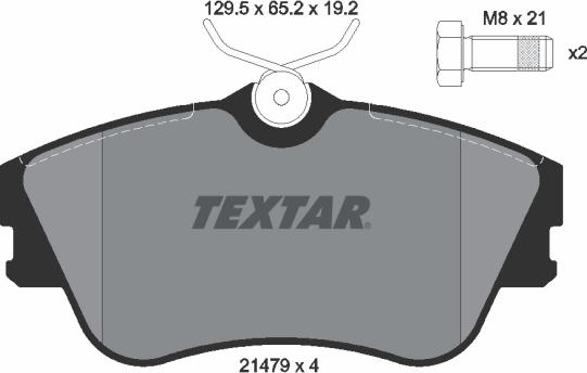 Textar 2147902 - Гальмівні колодки, дискові гальма autozip.com.ua