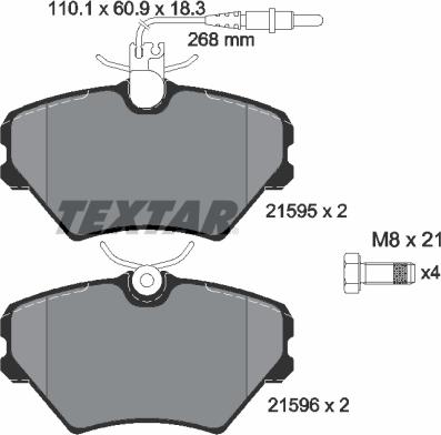 Textar 2159502 - Гальмівні колодки, дискові гальма autozip.com.ua