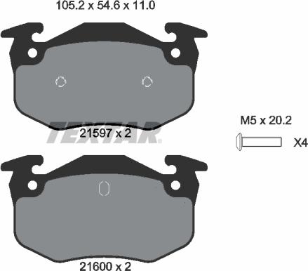 Textar 2159701 - Гальмівні колодки, дискові гальма autozip.com.ua