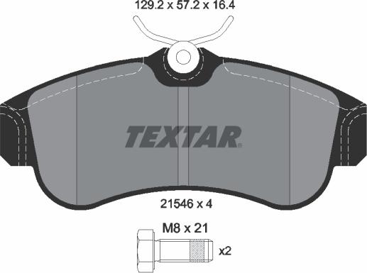 Textar 2154601 - Гальмівні колодки, дискові гальма autozip.com.ua