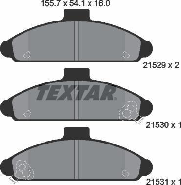 Textar 2152901 - Гальмівні колодки, дискові гальма autozip.com.ua