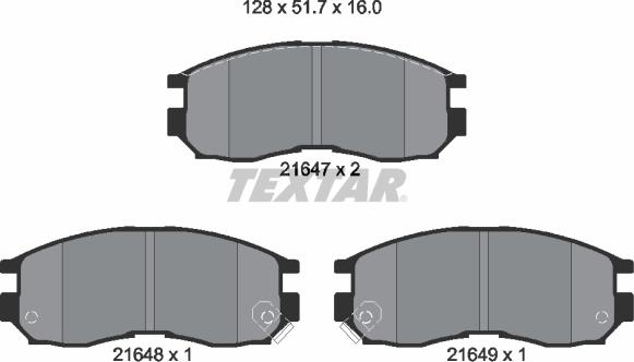 Textar 2164701 - Гальмівні колодки, дискові гальма autozip.com.ua