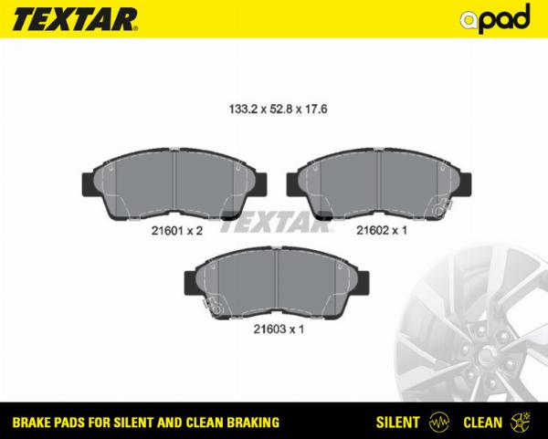 Textar 2160101SC - Гальмівні колодки, дискові гальма autozip.com.ua