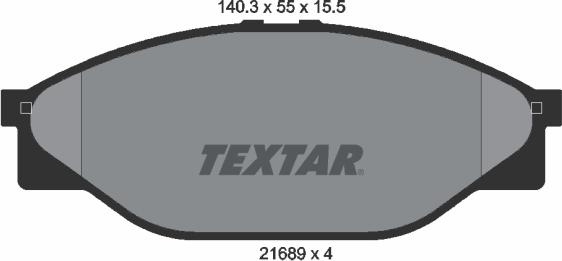 Textar 2168901 - Гальмівні колодки, дискові гальма autozip.com.ua