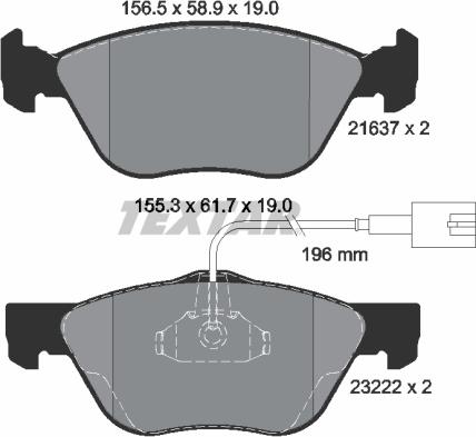 Textar 2163702 - Гальмівні колодки, дискові гальма autozip.com.ua