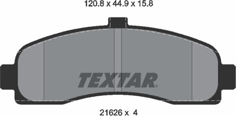 Textar 2162601 - Гальмівні колодки, дискові гальма autozip.com.ua