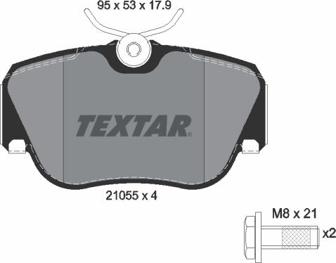 Textar 89010100 - Комплект гальм, дисковий гальмівний механізм autozip.com.ua