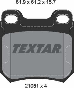 Textar 2105101 - Гальмівні колодки, дискові гальма autozip.com.ua