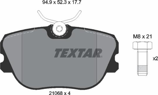 Textar 2106804 - Гальмівні колодки, дискові гальма autozip.com.ua