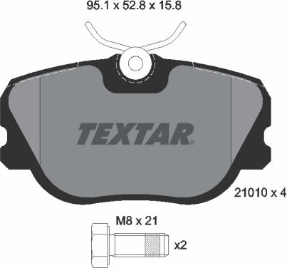 Textar 2101003 - Гальмівні колодки, дискові гальма autozip.com.ua