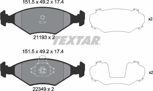 Textar 2119303 - Гальмівні колодки, дискові гальма autozip.com.ua