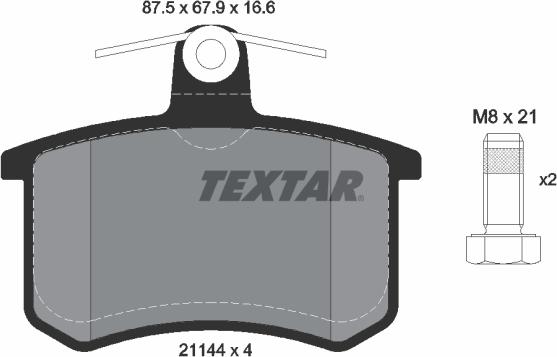 Textar 2114401-0261-00 - Комплект гальм, дисковий гальмівний механізм autozip.com.ua