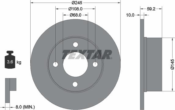 Textar 2114401-0261-00 - Комплект гальм, дисковий гальмівний механізм autozip.com.ua