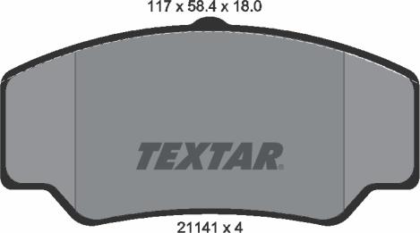 Textar 2114103 - Гальмівні колодки, дискові гальма autozip.com.ua