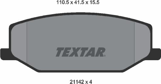 Textar 2114202 - Гальмівні колодки, дискові гальма autozip.com.ua